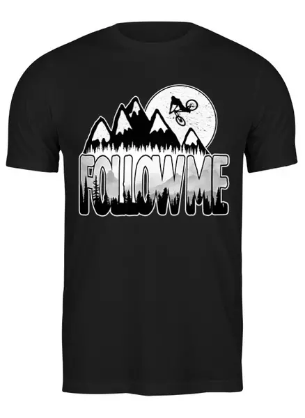 Заказать мужскую футболку в Москве. Футболка классическая Mountain Bike от oneredfoxstore@gmail.com - готовые дизайны и нанесение принтов.