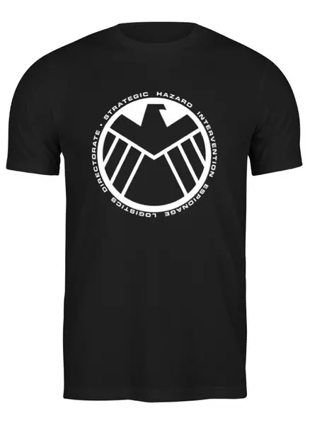 Заказать мужскую футболку в Москве. Футболка классическая S.H.I.E.L.D. от carolinum - готовые дизайны и нанесение принтов.