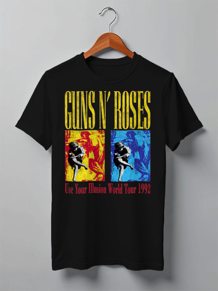 Заказать мужскую футболку в Москве. Футболка классическая Guns n' roses от Leichenwagen - готовые дизайны и нанесение принтов.