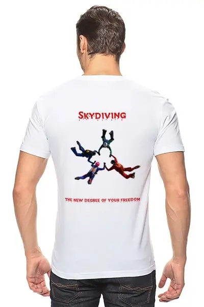 Заказать мужскую футболку в Москве. Футболка классическая Skydive от aamelin@list.ru - готовые дизайны и нанесение принтов.