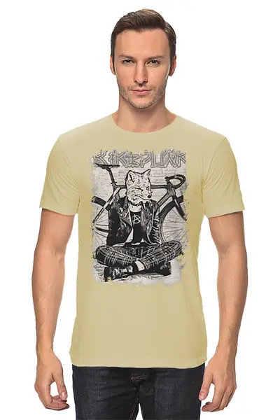 Заказать мужскую футболку в Москве. Футболка классическая Fox Punk Rider от oneredfoxstore@gmail.com - готовые дизайны и нанесение принтов.