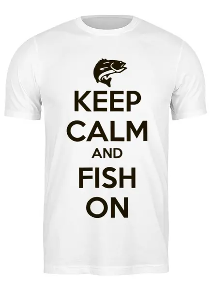 Заказать мужскую футболку в Москве. Футболка классическая Keep calm and... от Kostya  - готовые дизайны и нанесение принтов.