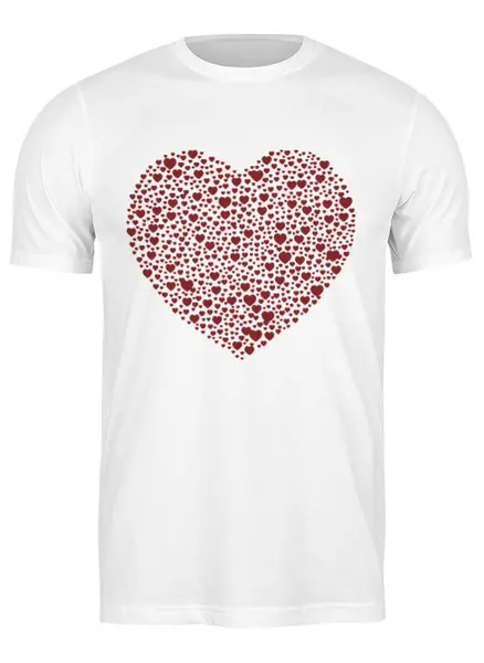 Заказать мужскую футболку в Москве. Футболка классическая Сердца в сердце серая от pyzhik - готовые дизайны и нанесение принтов.