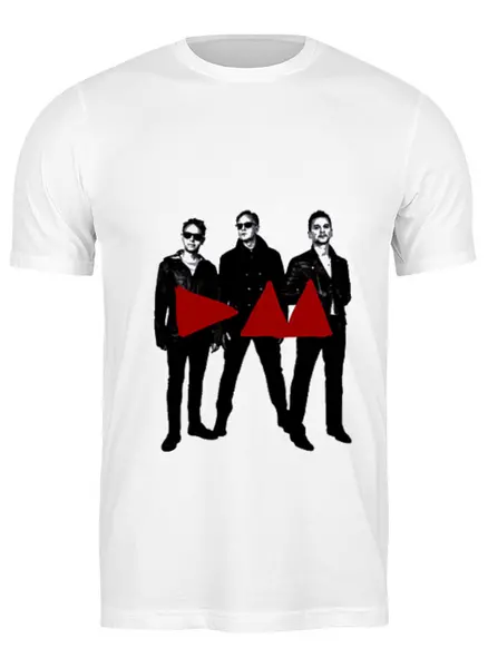 Заказать мужскую футболку в Москве. Футболка классическая Depeche Mode - Band Stand от Black Pimpf - готовые дизайны и нанесение принтов.