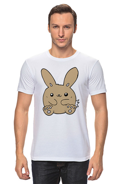 Заказать мужскую футболку в Москве. Футболка классическая Cute Bunny от skynatural - готовые дизайны и нанесение принтов.
