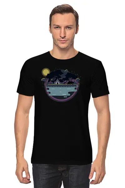 Заказать мужскую футболку в Москве. Футболка классическая Mountains от oneredfoxstore@gmail.com - готовые дизайны и нанесение принтов.