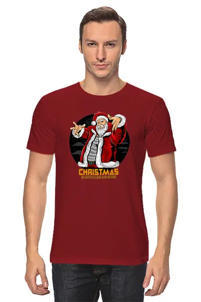 Заказать мужскую футболку в Москве. Футболка классическая Санта диджей от T-shirt print  - готовые дизайны и нанесение принтов.