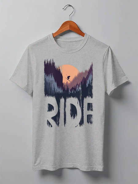 Заказать мужскую футболку в Москве. Футболка классическая Ski Ride от oneredfoxstore@gmail.com - готовые дизайны и нанесение принтов.