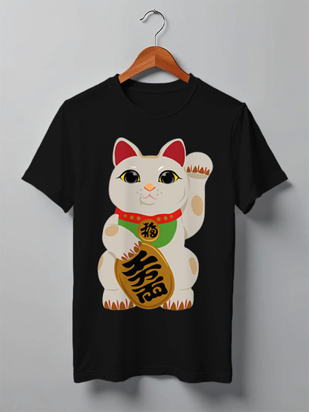 Заказать мужскую футболку в Москве. Футболка классическая Lucky Cat от AG ART  - готовые дизайны и нанесение принтов.