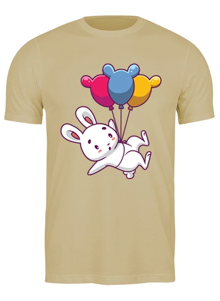 Заказать мужскую футболку в Москве. Футболка классическая Кролик и шарики от skynatural - готовые дизайны и нанесение принтов.