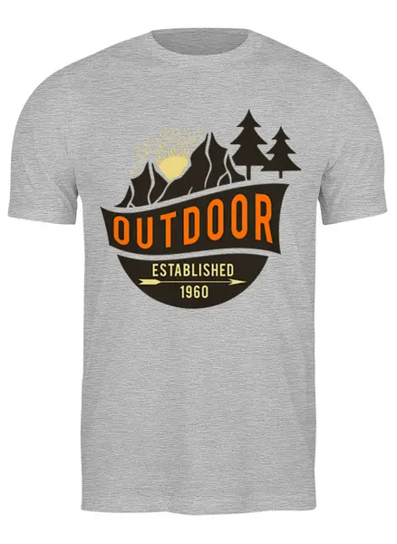 Заказать мужскую футболку в Москве. Футболка классическая Mountains от oneredfoxstore@gmail.com - готовые дизайны и нанесение принтов.