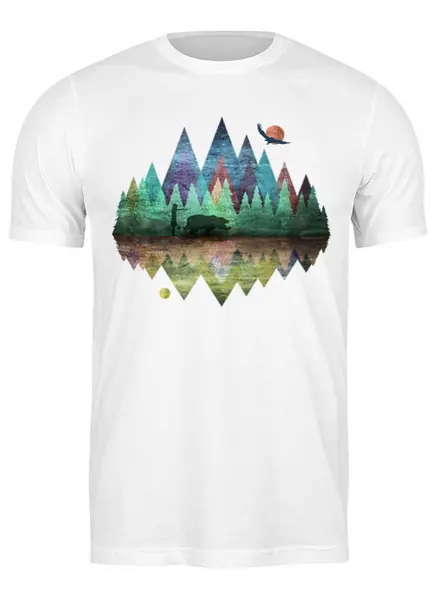 Заказать мужскую футболку в Москве. Футболка классическая Forest Friends Trails от oneredfoxstore@gmail.com - готовые дизайны и нанесение принтов.