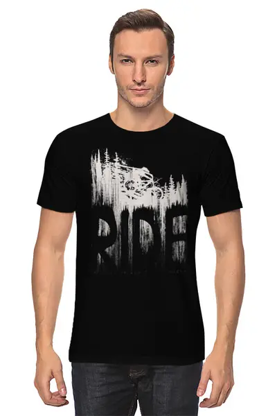 Заказать мужскую футболку в Москве. Футболка классическая Mountain Bike от oneredfoxstore@gmail.com - готовые дизайны и нанесение принтов.