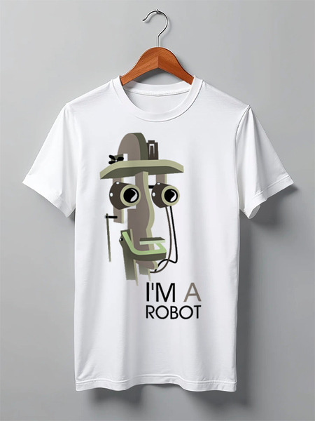 Заказать мужскую футболку в Москве. Футболка классическая i`m a robot от Мила Ярусова - готовые дизайны и нанесение принтов.
