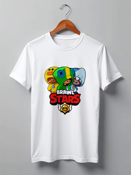 Заказать мужскую футболку в Москве. Футболка классическая Brawl Stars LEON TRIO от vista12761@rambler.ru - готовые дизайны и нанесение принтов.