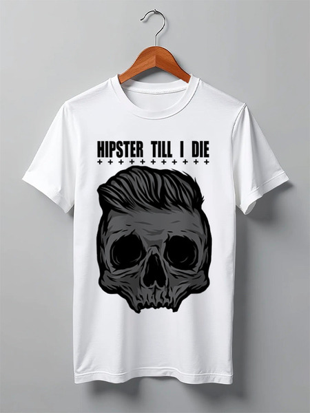 Заказать мужскую футболку в Москве. Футболка классическая HIPSTER TILL I DIE от 7SWɅG - готовые дизайны и нанесение принтов.
