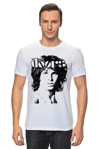 Заказать мужскую футболку в Москве. Футболка классическая The Doors Jim Morrison от inPrintio - готовые дизайны и нанесение принтов.