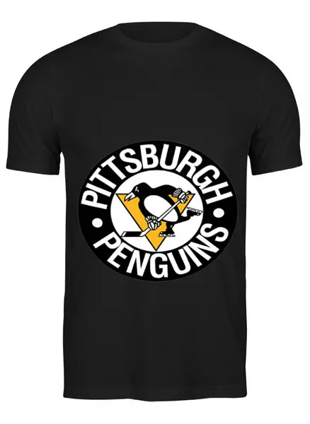 Заказать мужскую футболку в Москве. Футболка классическая Pittsburgh Penguins от Евгения Железкина - готовые дизайны и нанесение принтов.