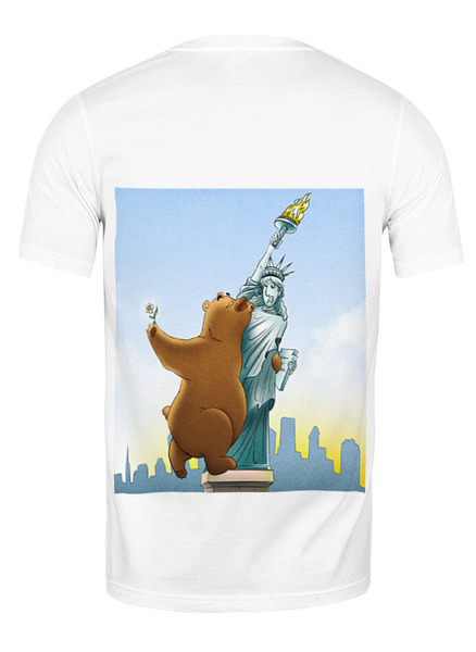 Заказать мужскую футболку в Москве. Футболка классическая От России с приветом,Америка! от Алина - готовые дизайны и нанесение принтов.
