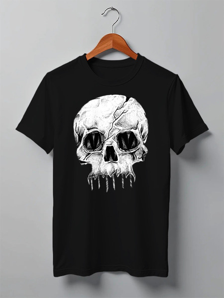 Заказать мужскую футболку в Москве. Футболка классическая Skull Art от Leichenwagen - готовые дизайны и нанесение принтов.