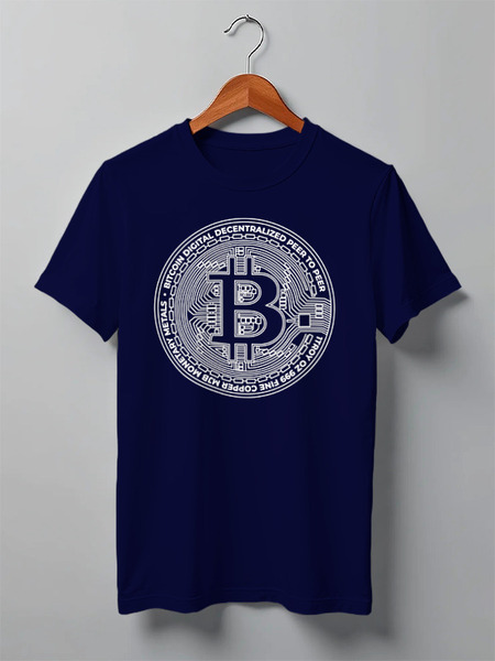Заказать мужскую футболку в Москве. Футболка классическая ✿BITCOIN✿ от balden - готовые дизайны и нанесение принтов.