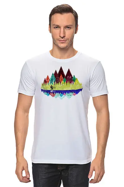 Заказать мужскую футболку в Москве. Футболка классическая Mountain Bike от oneredfoxstore@gmail.com - готовые дизайны и нанесение принтов.