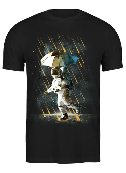 Заказать мужскую футболку в Москве. Футболка классическая Метеоритный дождь от Space Art - готовые дизайны и нанесение принтов.