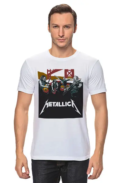 Заказать мужскую футболку в Москве. Футболка классическая Metallica от Fedor - готовые дизайны и нанесение принтов.