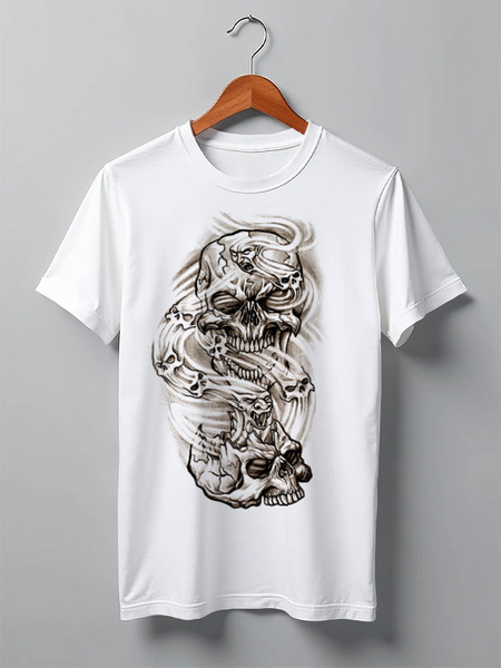 Заказать мужскую футболку в Москве. Футболка классическая Smoke Skulls от Leichenwagen - готовые дизайны и нанесение принтов.