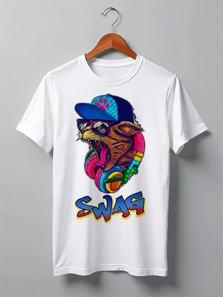 Заказать мужскую футболку в Москве. Футболка классическая Swag Art от Leichenwagen - готовые дизайны и нанесение принтов.