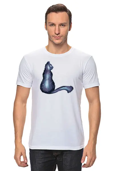 Заказать мужскую футболку в Москве. Футболка классическая Cats Here от oneredfoxstore@gmail.com - готовые дизайны и нанесение принтов.