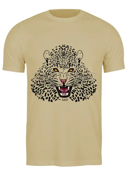 Заказать мужскую футболку в Москве. Футболка классическая Леопард от BeliySlon - готовые дизайны и нанесение принтов.