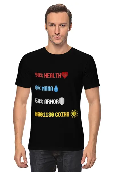 Заказать мужскую футболку в Москве. Футболка классическая "8bitInfo" or "My fun situation" от ZakonVash - готовые дизайны и нанесение принтов.