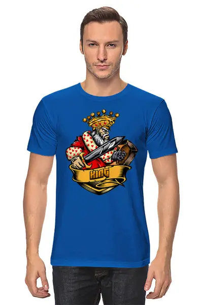 Заказать мужскую футболку в Москве. Футболка классическая ✠ K I N G ✠ от balden - готовые дизайны и нанесение принтов.