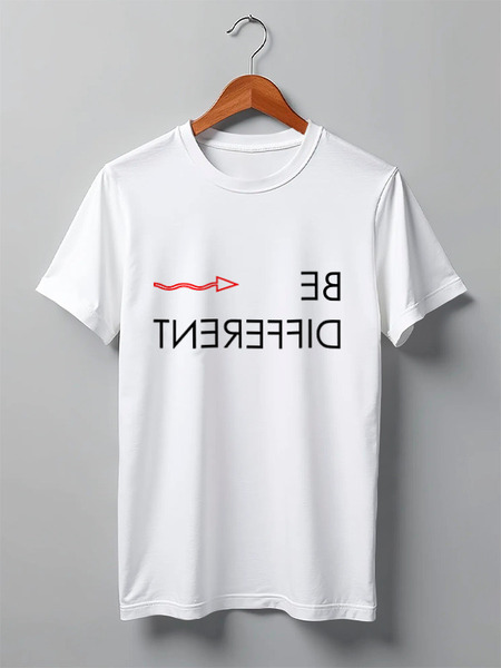 Заказать мужскую футболку в Москве. Футболка классическая Be different от Ксения Золотухина - готовые дизайны и нанесение принтов.