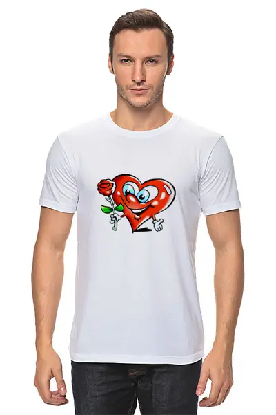 Заказать мужскую футболку в Москве. Футболка классическая День Валентина от THE_NISE  - готовые дизайны и нанесение принтов.