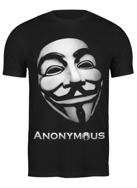 Заказать мужскую футболку в Москве. Футболка классическая Anonimous от Алекс_ - готовые дизайны и нанесение принтов.