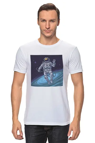 Заказать мужскую футболку в Москве. Футболка классическая Cosmos от Polilog - готовые дизайны и нанесение принтов.