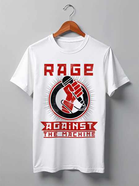 Заказать мужскую футболку в Москве. Футболка классическая Rage Against the Machine от geekbox - готовые дизайны и нанесение принтов.