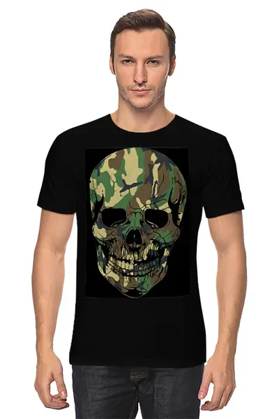 Заказать мужскую футболку в Москве. Футболка классическая Skull - 11 от Vladec11 - готовые дизайны и нанесение принтов.