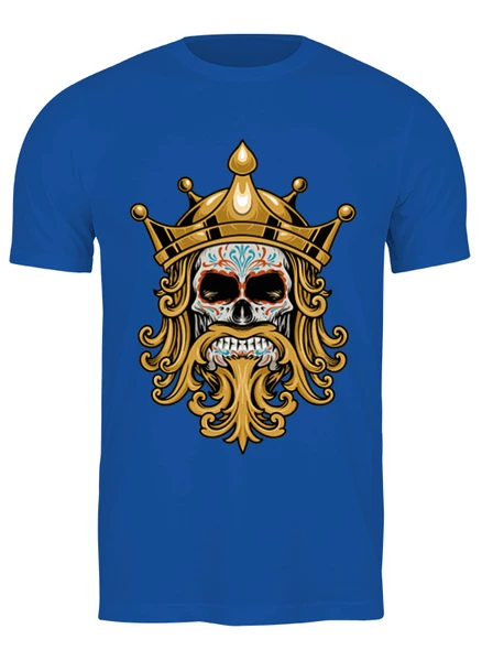Заказать мужскую футболку в Москве. Футболка классическая Skull King от skynatural - готовые дизайны и нанесение принтов.