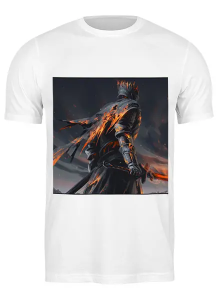 Заказать мужскую футболку в Москве. Футболка классическая Dark souls от GeekFox  - готовые дизайны и нанесение принтов.