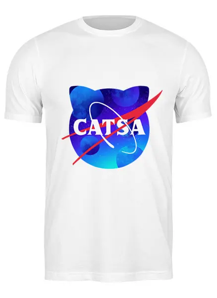 Заказать мужскую футболку в Москве. Футболка классическая catsa от Maria Bobrova - готовые дизайны и нанесение принтов.