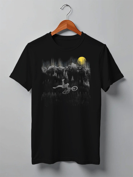 Заказать мужскую футболку в Москве. Футболка классическая Mountain Bike от oneredfoxstore@gmail.com - готовые дизайны и нанесение принтов.