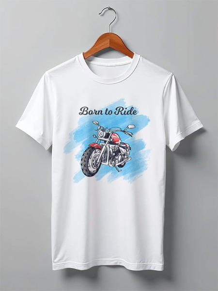 Заказать мужскую футболку в Москве. Футболка классическая Born to Ride от BeliySlon - готовые дизайны и нанесение принтов.