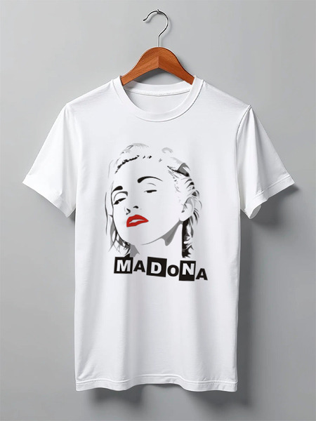Заказать мужскую футболку в Москве. Футболка классическая Мадонна (Madonna) от coolmag - готовые дизайны и нанесение принтов.