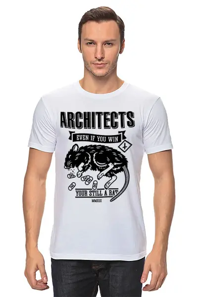 Заказать мужскую футболку в Москве. Футболка классическая Architects от geekbox - готовые дизайны и нанесение принтов.