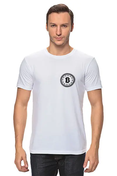 Заказать мужскую футболку в Москве. Футболка классическая Биткойн  от Crypto Style - готовые дизайны и нанесение принтов.