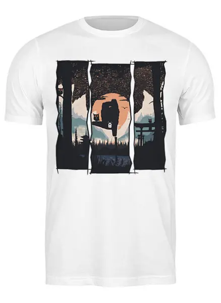 Заказать мужскую футболку в Москве. Футболка классическая Japan Yoga Bear от oneredfoxstore@gmail.com - готовые дизайны и нанесение принтов.