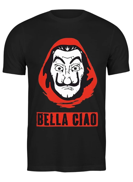 Заказать мужскую футболку в Москве. Футболка классическая Bella ciao от skynatural - готовые дизайны и нанесение принтов.